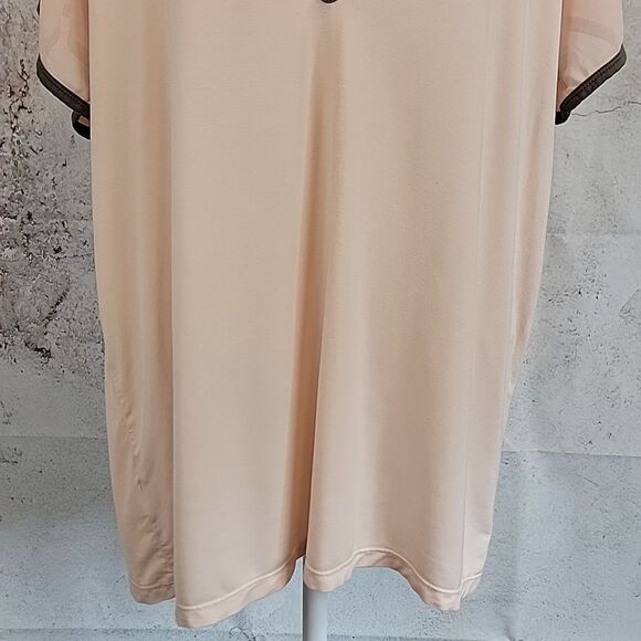 Euforia Bamboo Rayon Peach V-Neck Short Sleeve Top Womens Size L - Picture 3 of 10